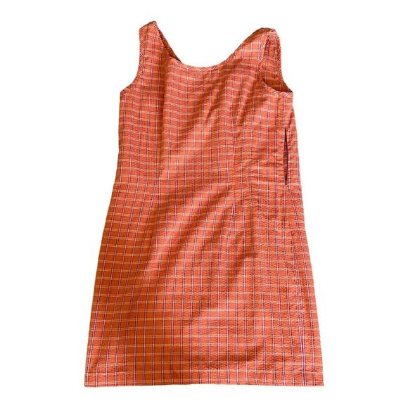 VTG Patagonia Women's S Orange Plaid Sleeveless Sun Dress Gorpcore Outdoors - Picture 5 of 11